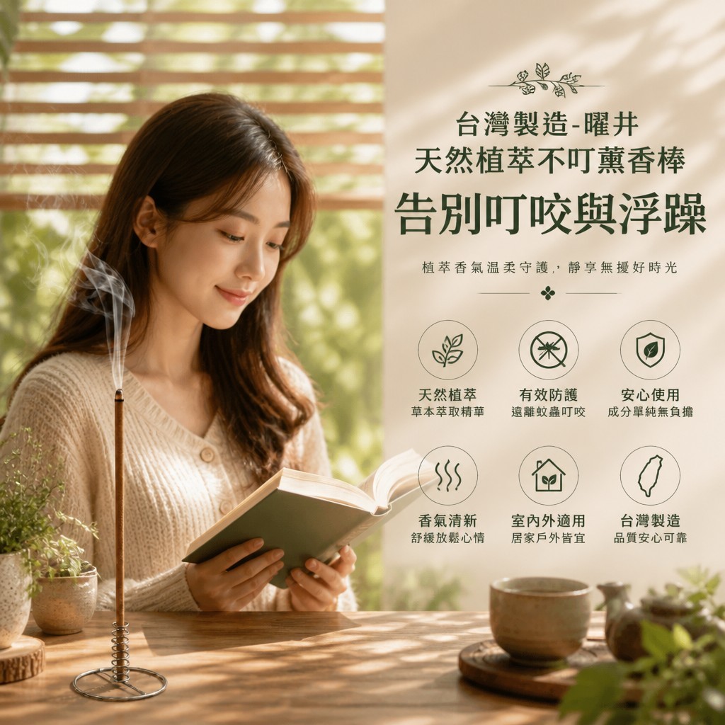 台灣製造 天然植萃不叮薰香棒 — 圖 2