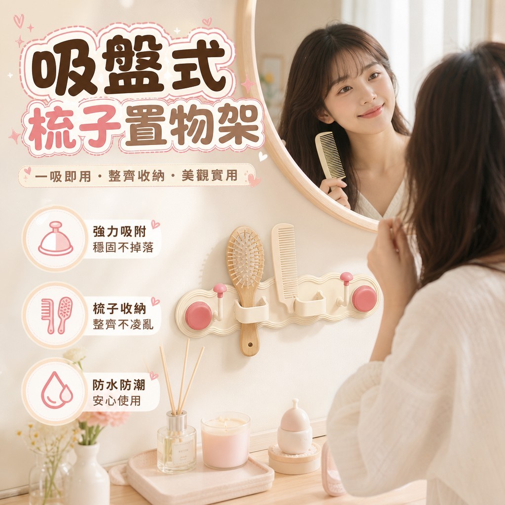 吸盤式梳子置物架 — 圖 2