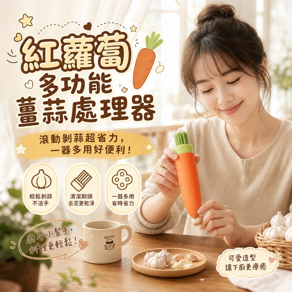 (2個)紅蘿蔔多功能薑蒜處理器 — 圖 2