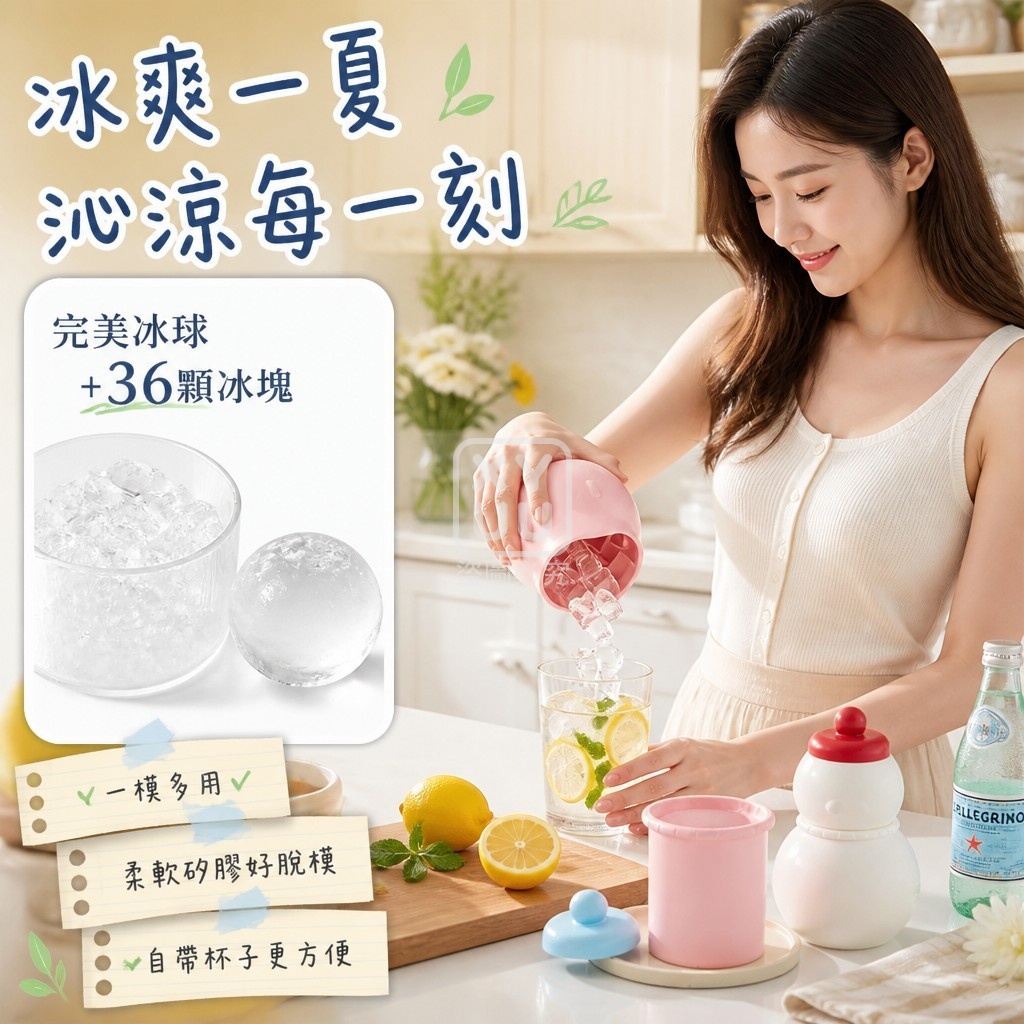 創意三合一雪人製冰模具 — 圖 3