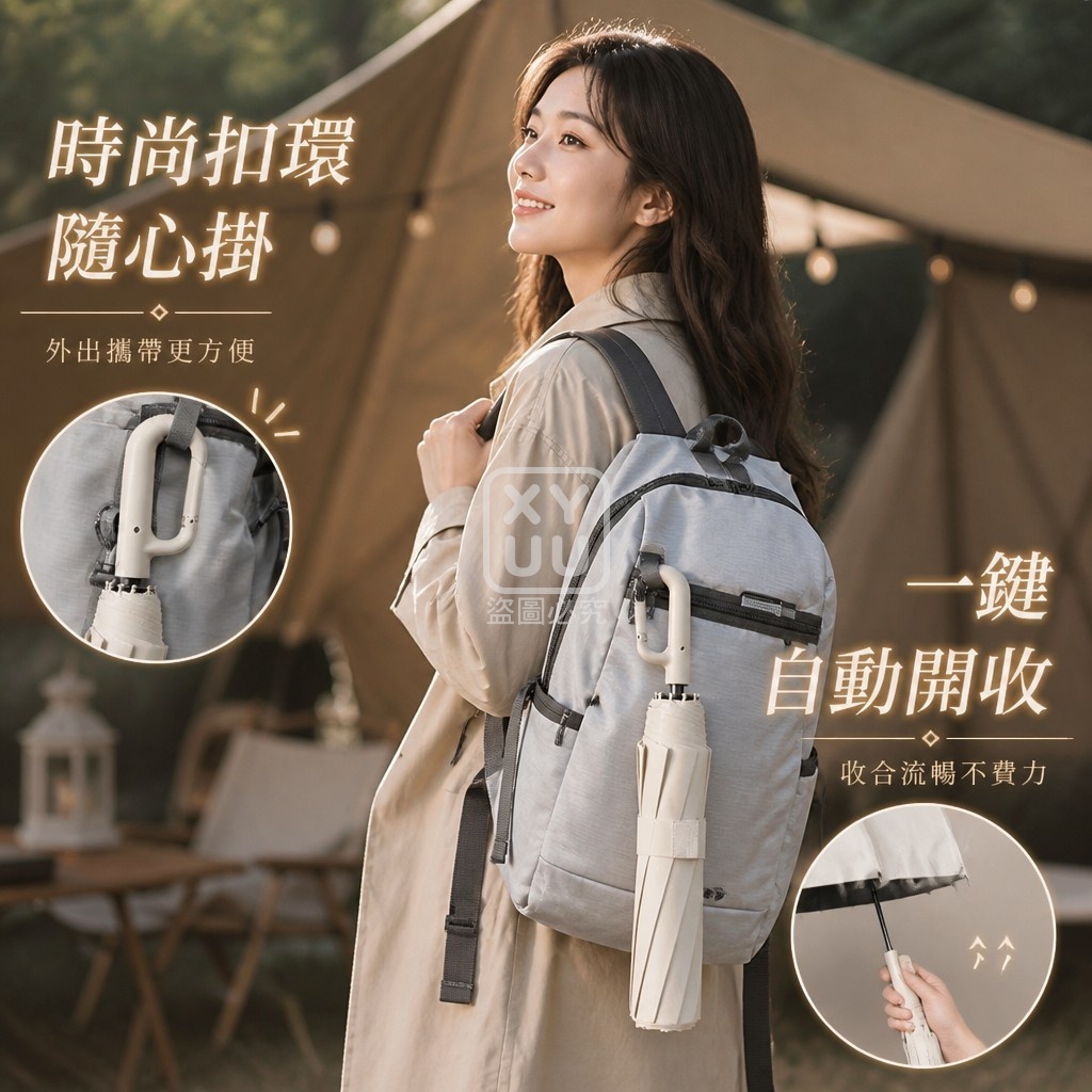 時尚扣環10骨自動傘 — 圖 3