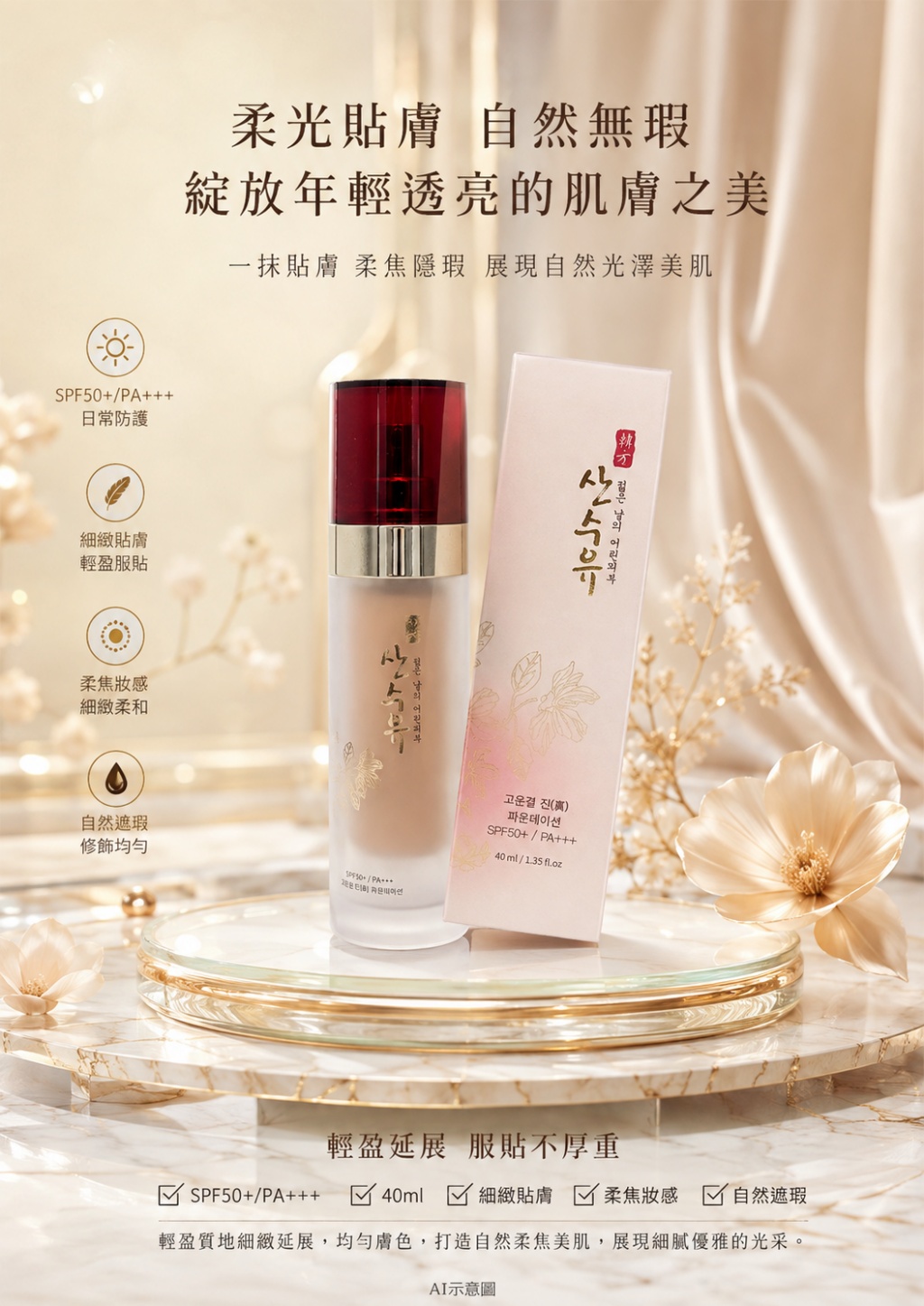 韓國山茱萸韓方高遮瑕精華粉底液40ml-#21白皙膚 單瓶 — 圖 10
