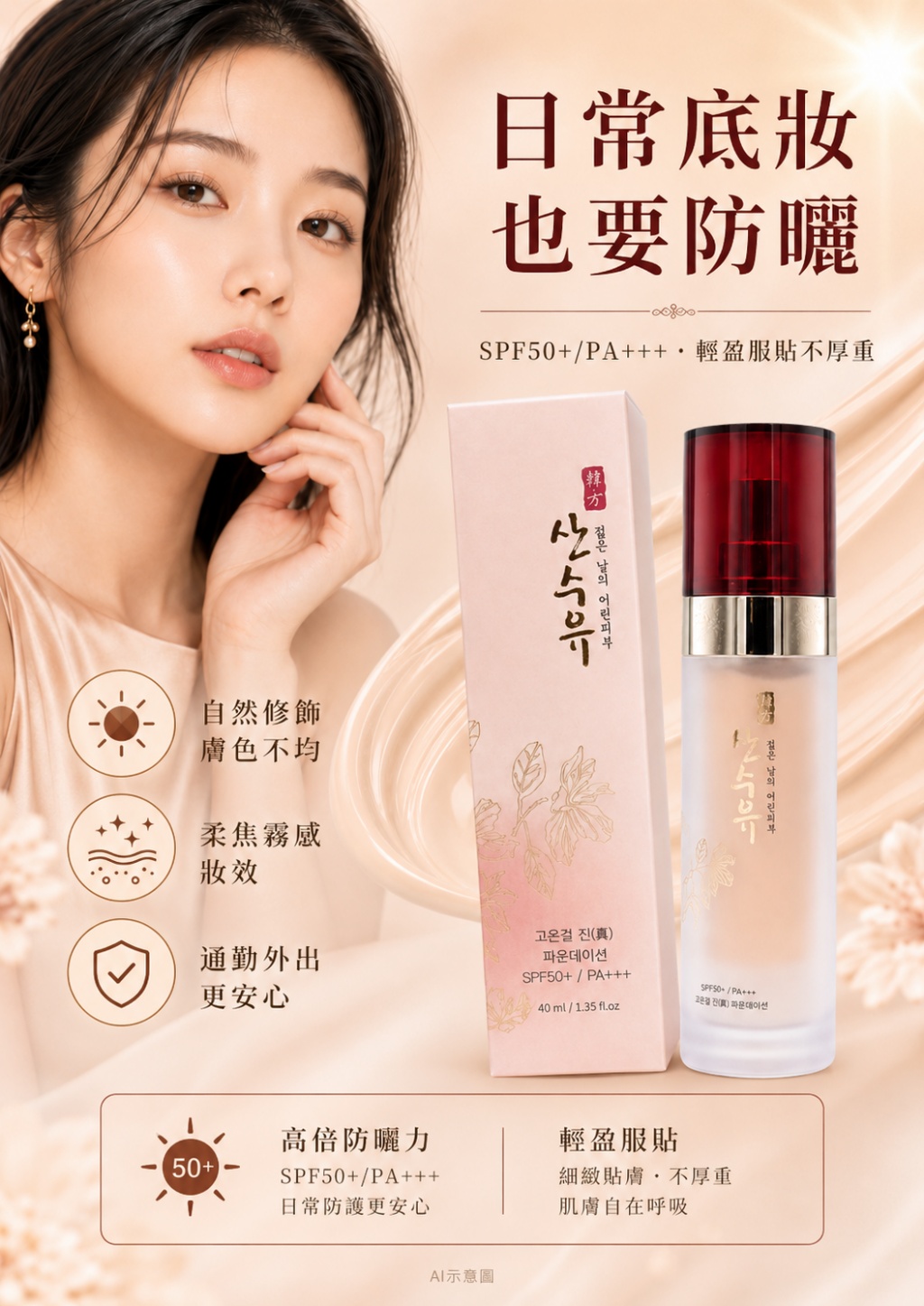 韓國山茱萸韓方高遮瑕精華粉底液40ml-#21白皙膚 單瓶 — 圖 7