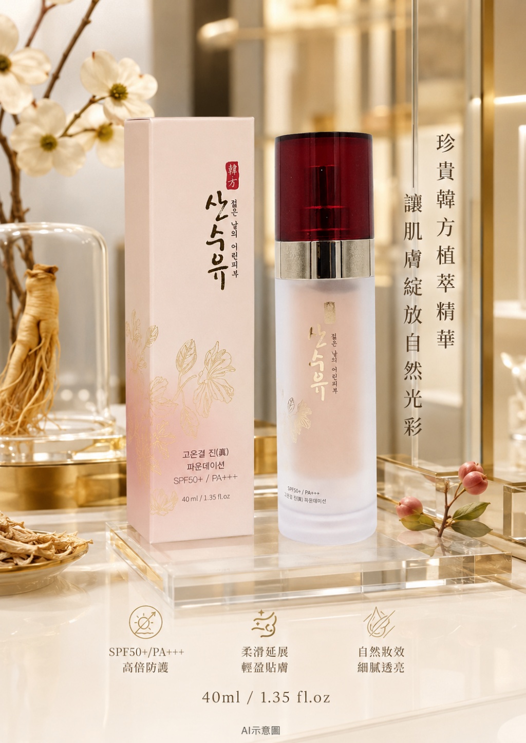 韓國山茱萸韓方高遮瑕精華粉底液40ml-#21白皙膚 單瓶 — 圖 9