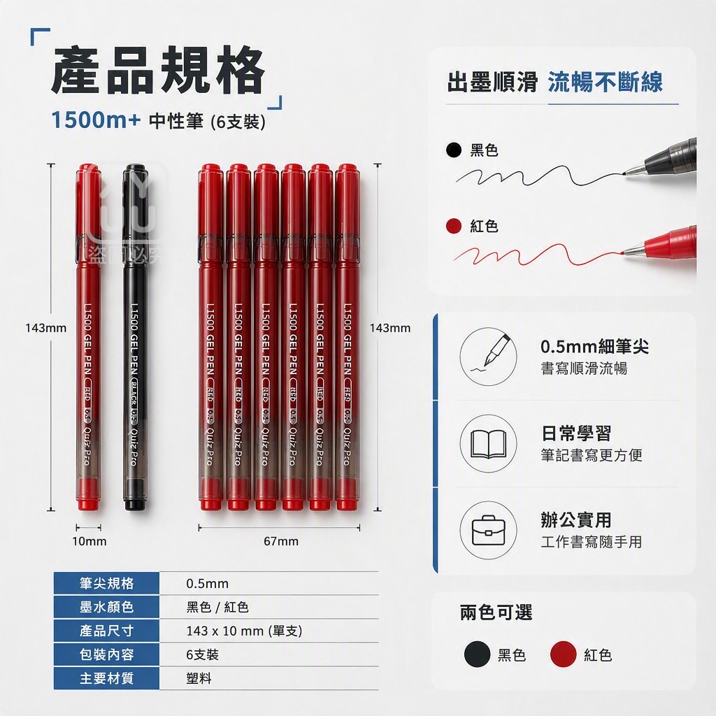 (2盒)巨能寫順滑中性筆 一盒6支 — 圖 4