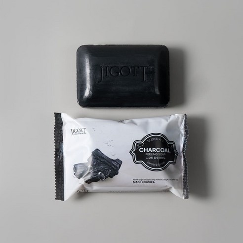 韓國 JIGOTT 粗糙肌掰掰竹炭搓澡皂150g 單顆 — 圖 2