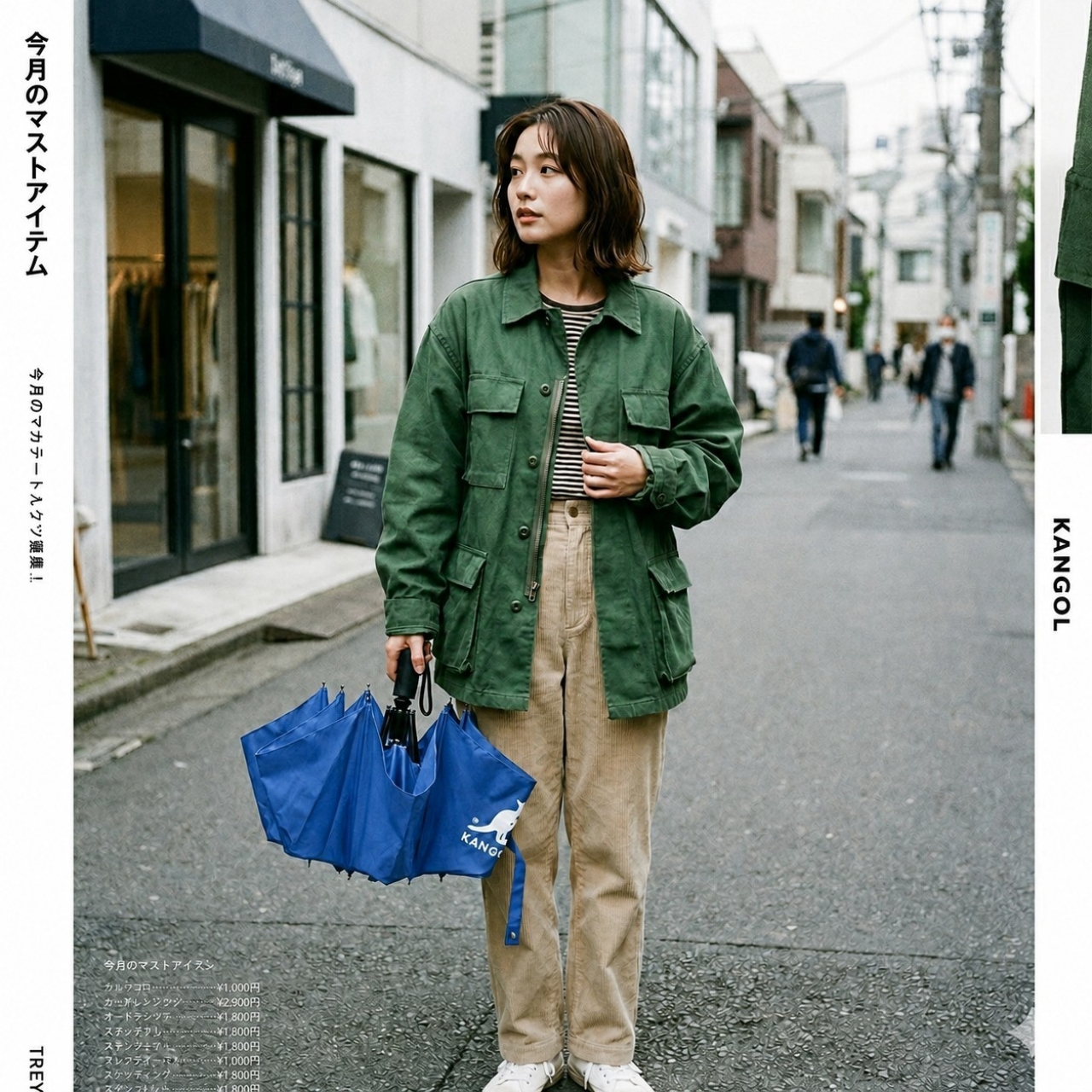 日本潮流經典款 KANGOL 潮流8骨黑膠自動傘 — 圖 4