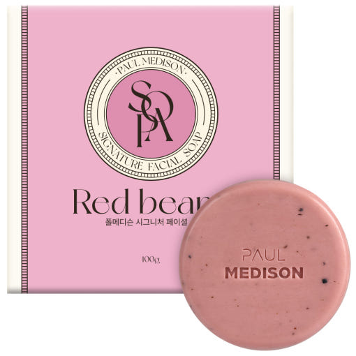 韓國Paul Medison 粉色紅豆消水腫洗臉皂-Red Beans 100g 單顆 — 圖 2