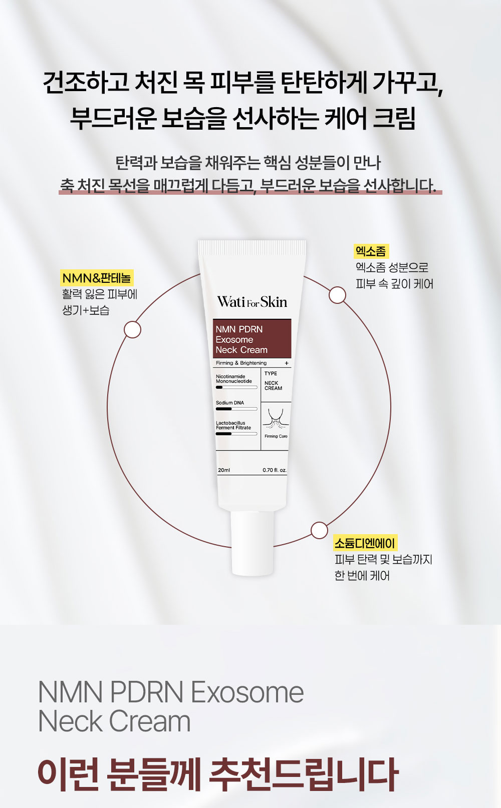 韓國 Wati For Skin NMN PDRN 彈潤頸紋擦擦霜20ml 單支 — 圖 7