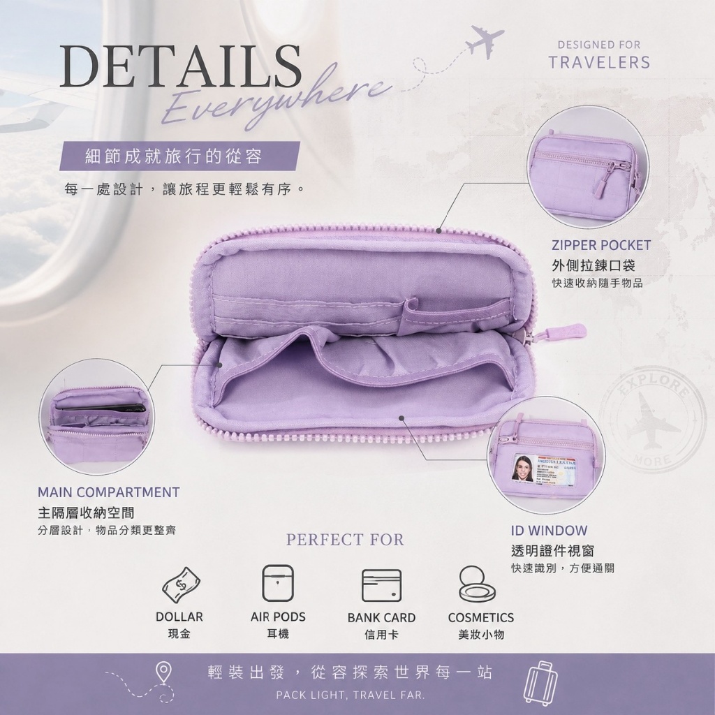 LAFU菈馥®日本高訂 防潑水輕旅時尚斜挎手機掛繩包 — 圖 6