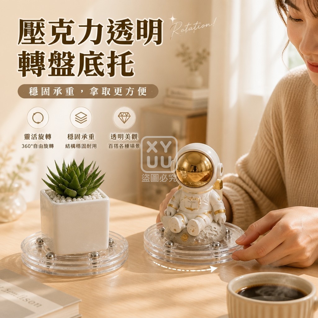 (4個)壓克力透明轉盤底托 — 圖 2