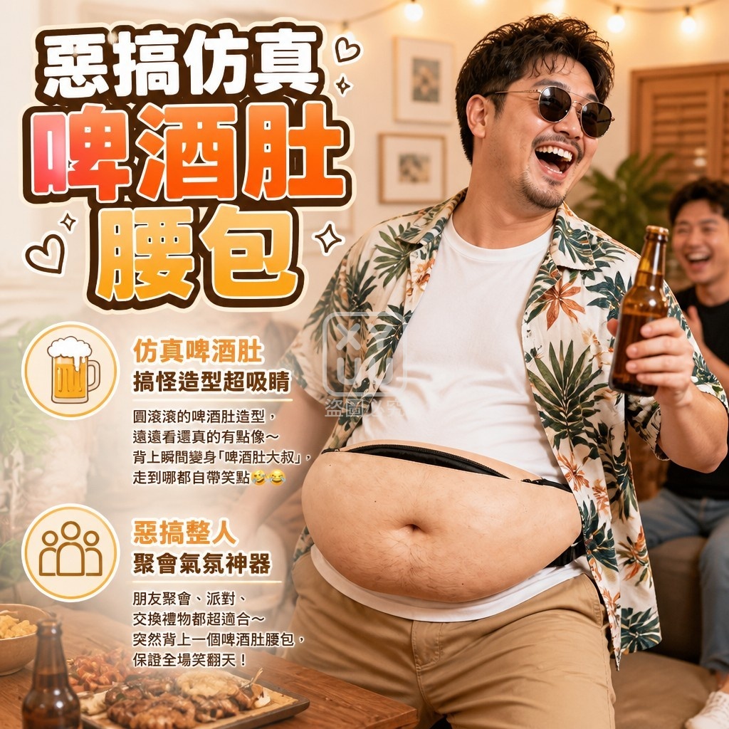 惡搞仿真啤酒肚腰包 — 圖 2