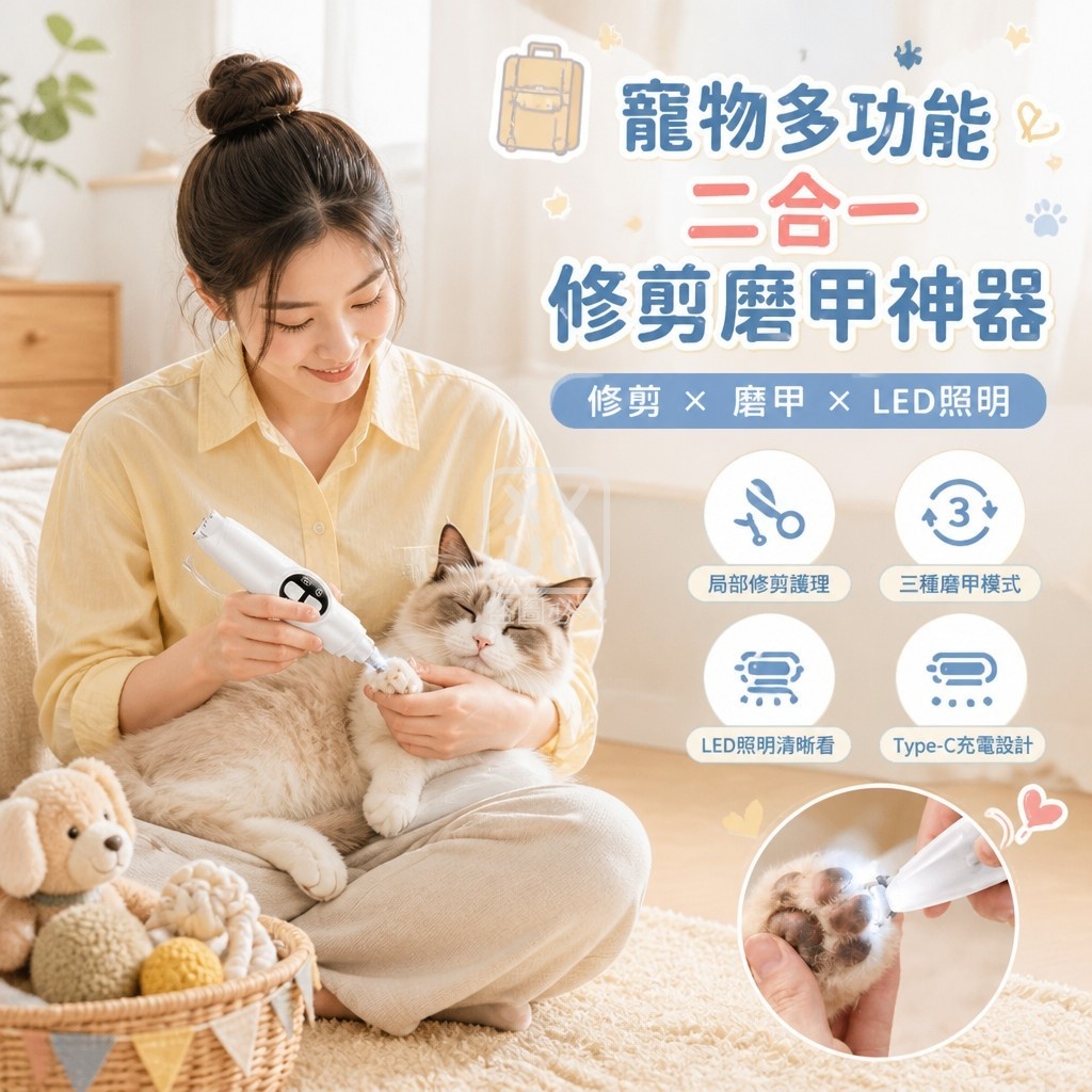 寵物多功能二合一修剪磨甲神器 — 圖 2