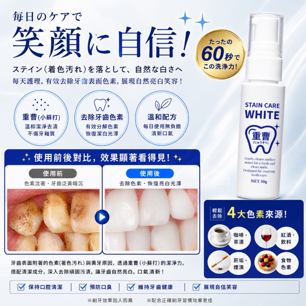 日本ハナビカ® 60秒速白美齒精華凝膠 30g — 圖 3