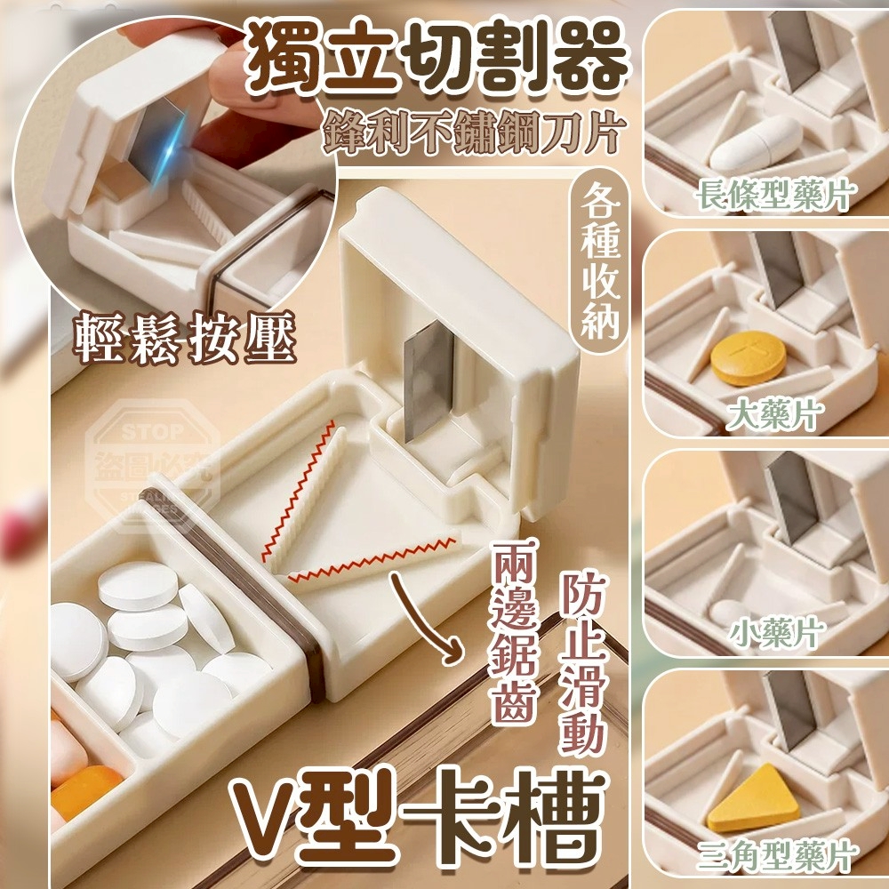 (2個)療癒日系透明三格便攜式V型卡槽切藥隨身藥盒 — 圖 3