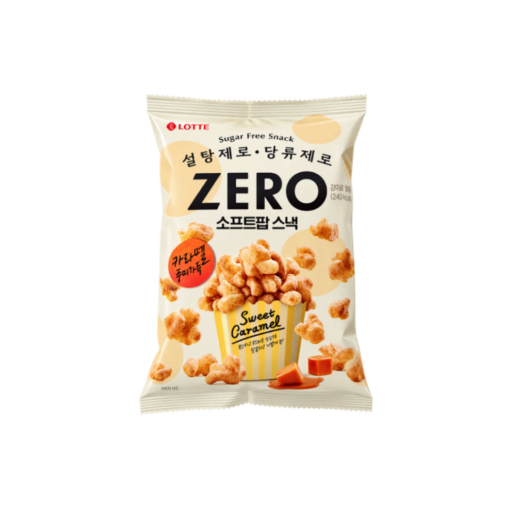 空運團-韓國 LOTTE 樂天 ZERO 焦糖風味鬆脆爆米花零食52g 單包 — 圖 2